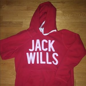 red jack wills brand pull over hoodie